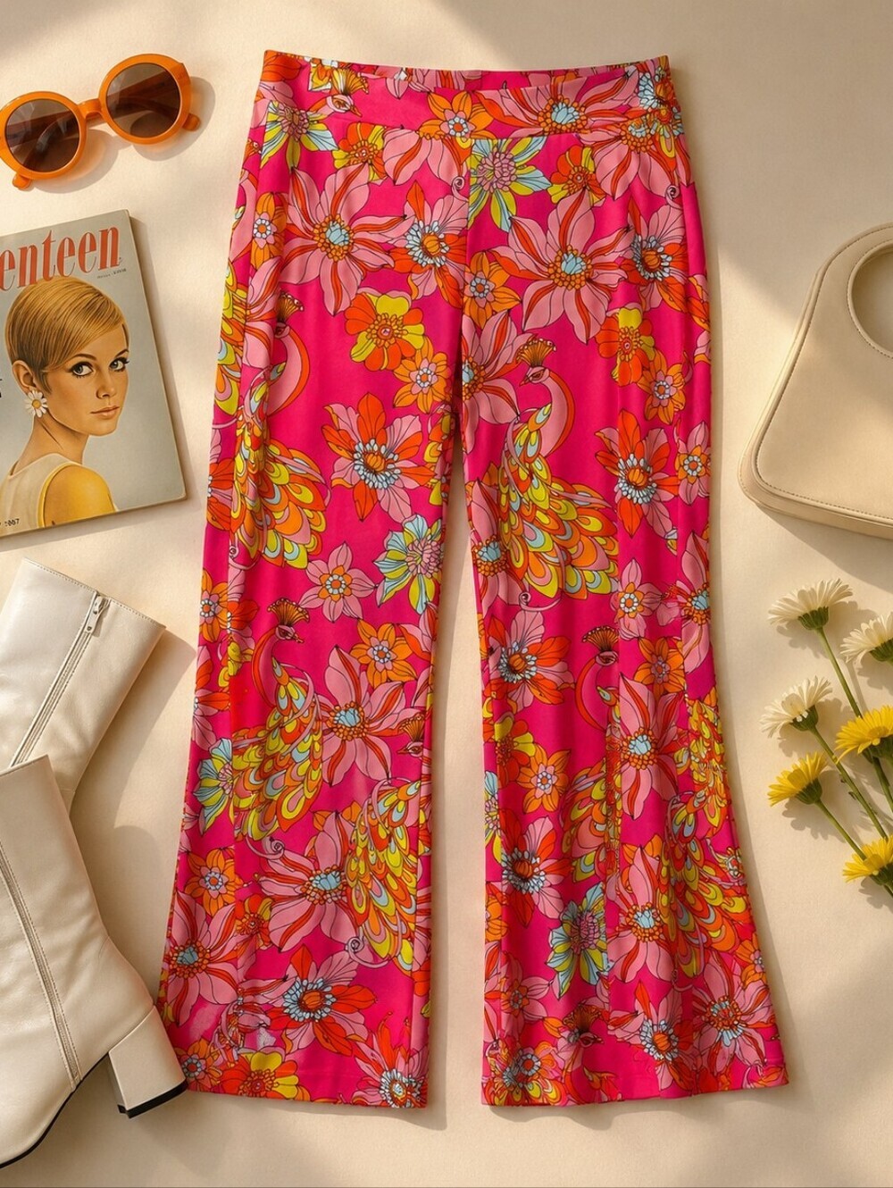 Jude Connally 60s Inspired Trixie Bright Colored  Stretch Pants. Ladies Small
